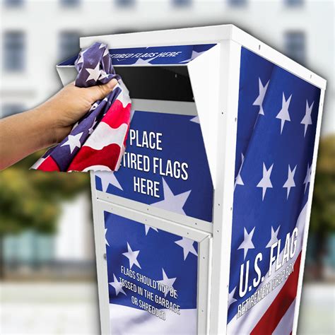 metal company american flag lock box|flag retirement drop box.